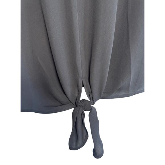 Madewell Black V-Neck Medium Tie Front Top - Picture 3 of 4